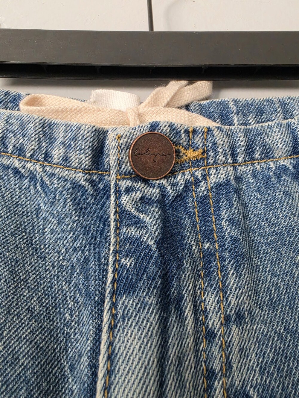 La Ligne Jenny Mid Rise Wide Leg Drawstring Jean Sz 31 - Picture 8 of 13